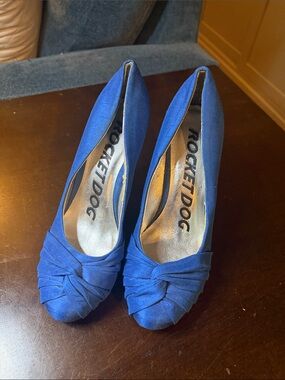 Rocket Dog Royal Blue Knotted Peep-Toe Heels